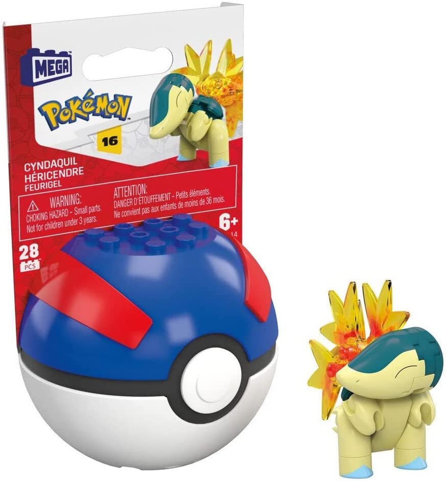 Mega Pokemon Cyndaquil Building Set with 28 Pieces and Poke Ball – Ready Set  Play