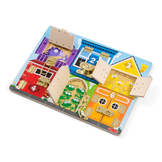 Melissa & Doug Latches Wooden Activity Board – Ready Set Play