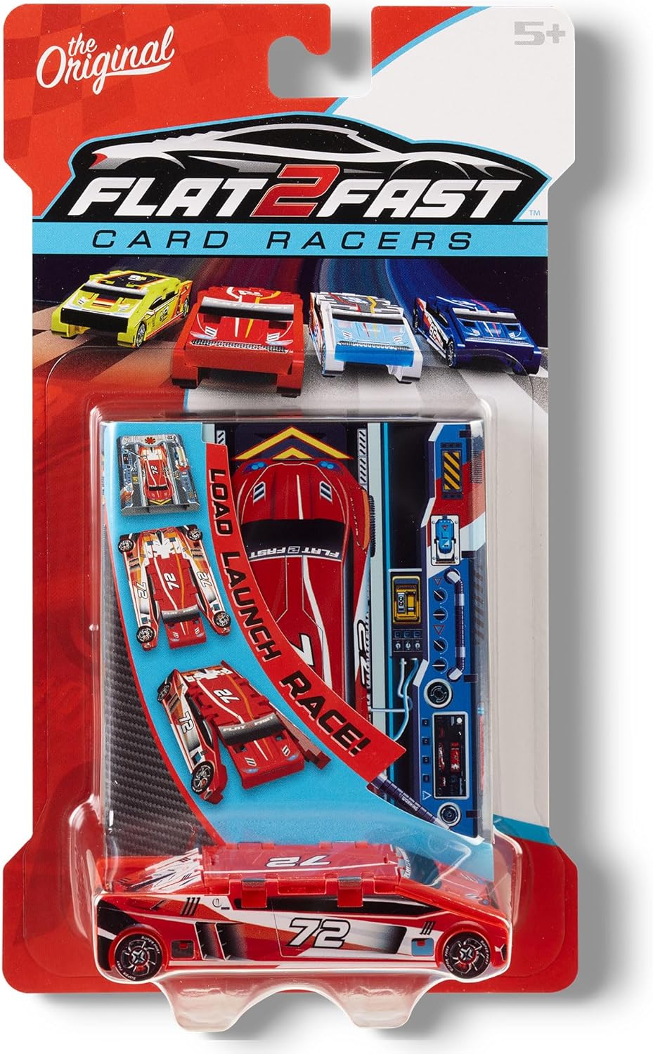 Red 72 Card Racer | Load, Launch, Race - Pocket-Sized Racecar Toy