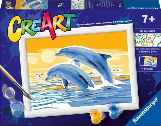 Creart Delightful Dolphins Paint by Numbers Kit for Kids