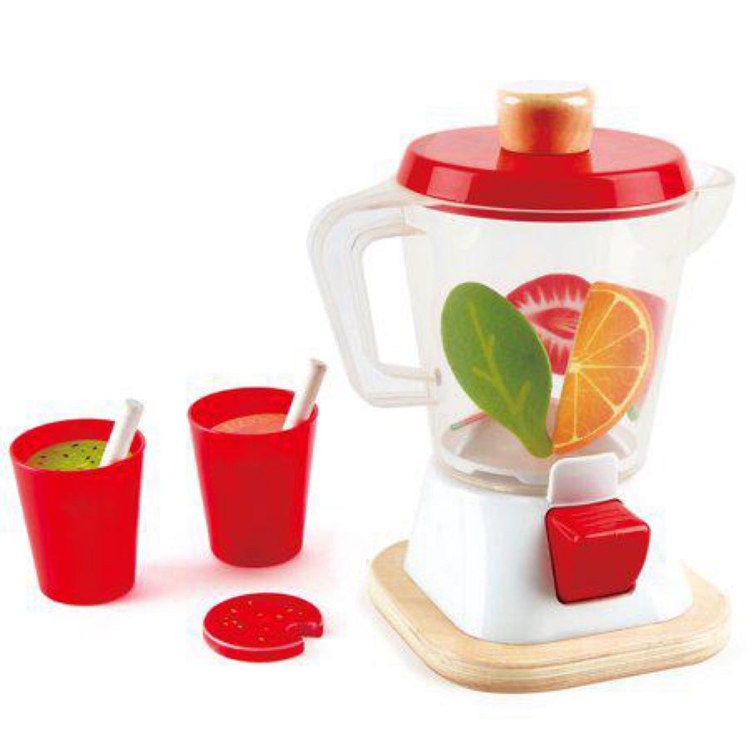 Hape Smoothie Blender | Multicolor Kitchen Smoothie Machine Play Set Complete with Cups & Straws