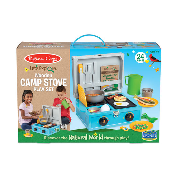 Let's Explore Wooden Camp Stove Play Set