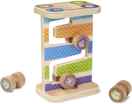 First Play Wooden Safari Zig-Zag Tower With 4 Rolling Pieces