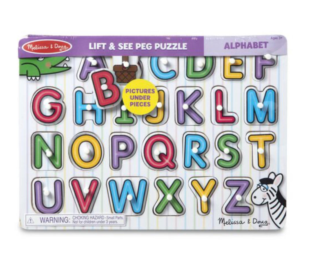 See-Inside Alphabet Wooden Peg Puzzle (26 pcs)