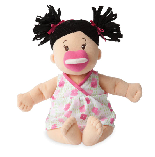 Baby Stella Peach Doll with Black Hair